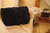 Kissen aus echtem Schaffell 55x35 quadratisch Doppelseitig dunkelgrau / schwarz inkl. Inlett